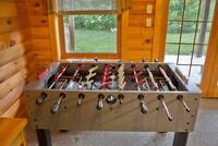 Challenge someone to a game of foosball